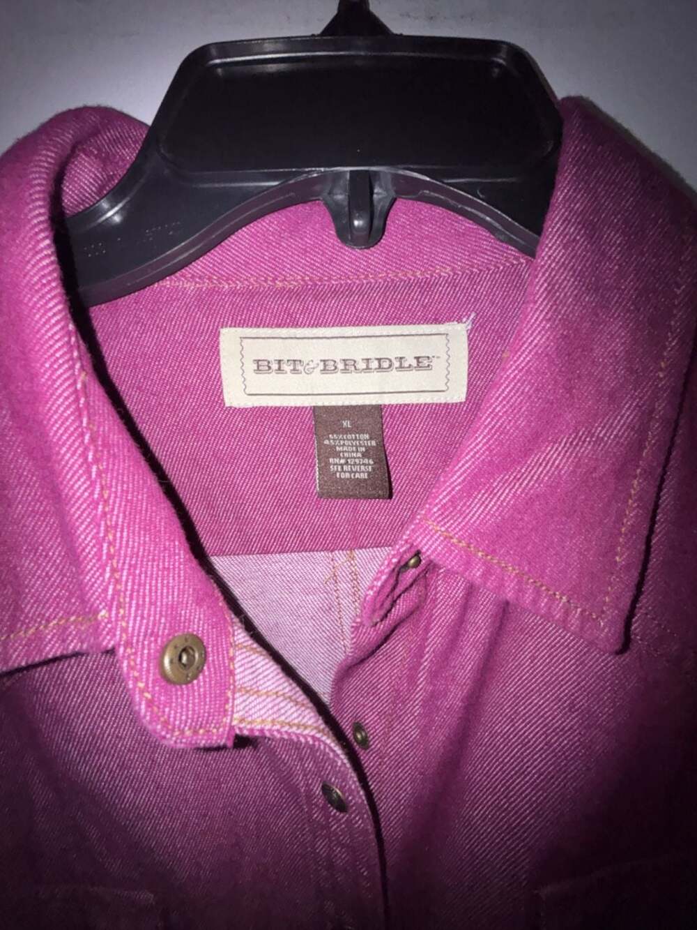 Bit & Bridle Western Shirt Size XL Pink Long Sleeve Snap Front